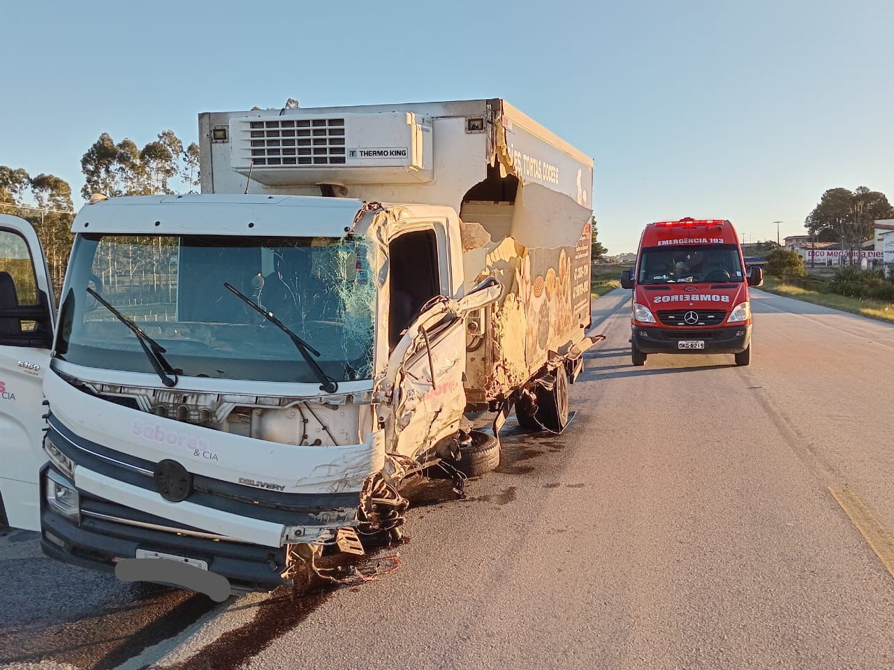 Acidente na BR-282. | Foto: Corpo de Bombeiros