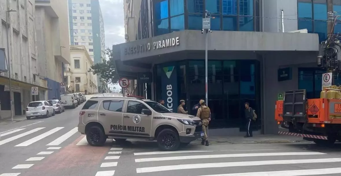 Assalto a banco em Florianópolis termina em tiros | Foto: Guarda Municipal/Reprodução.