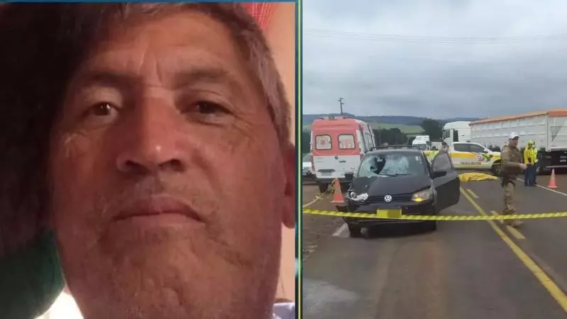 Identificado pedestre que morreu atropelado por carro em SC | Foto: Redes sociais e Bombeiros.