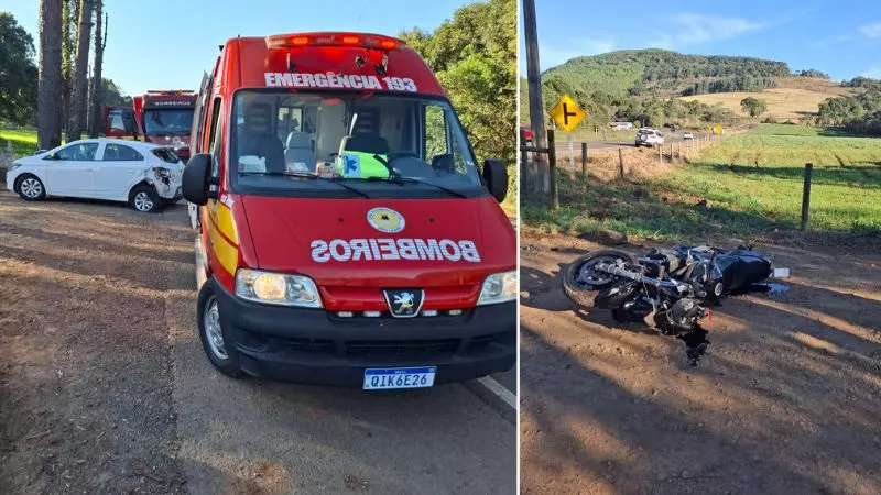 Motociclista de 25 anos morre após ser projetado em acidente em SC | Foto: Corpo de Bombeiros/Divulgação.