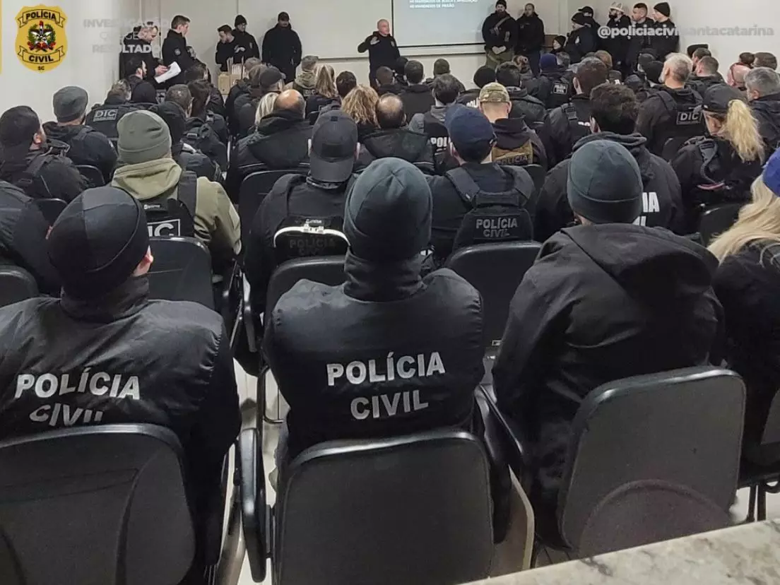 Policiais responsáveis por participar da Operação. | Foto: PCSC