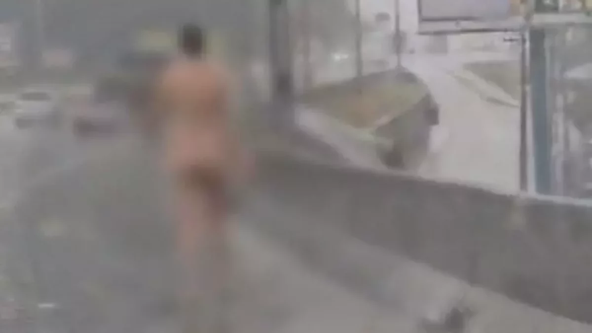 Mulher andando pelada é flagrada em rodovia; VEJA VÍDEO