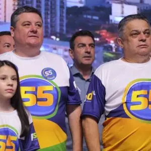 Eron Giordani, Valmor Scolari, Valdir Cobalchini, João Rodrigues e Orvino de Ávila. Divulgação/PSD