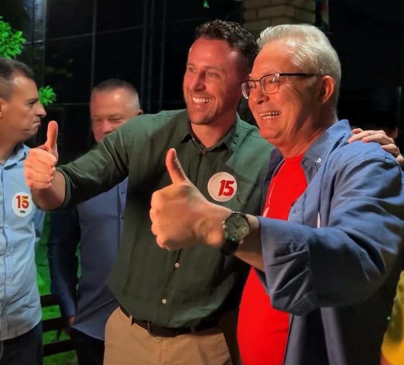 O deputado Fernando Krelling e o candidato Luiz Claudio Gubert. Reprodução/Redes Sociais