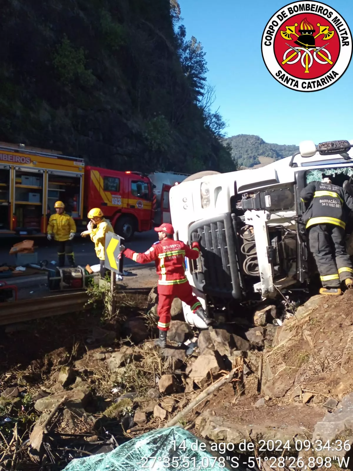 Foto: Bombeiros Voluntários de Barracão/Reprodução