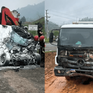 Grave acidente deixa motorista morto na BR-280 em Jaraguá do Sul