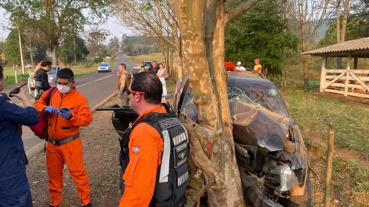 Homem morre ao bater veículo contra árvore no Oeste de SC | Imagem: SaerFron