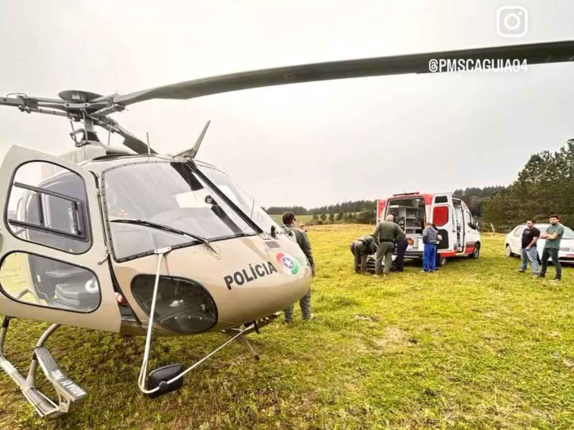 Helicóptero Águia 04 da PM retorna à Serra Catarinense após manutenção