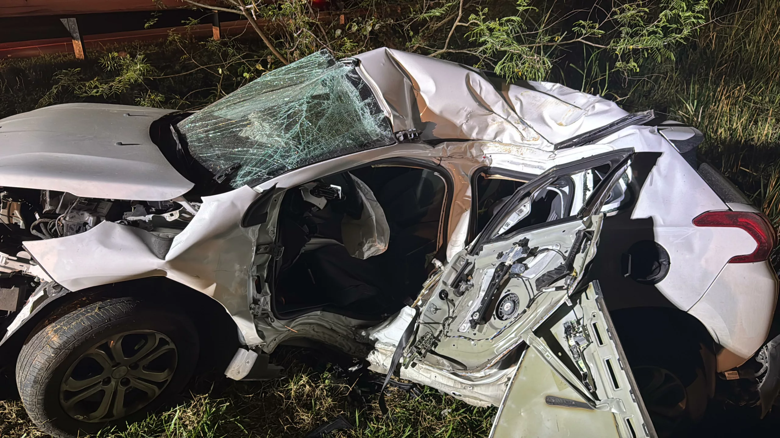 Grave acidente mata motorista, na SC-401, em Florianópolis. – Foto: PMRV/Reprodução