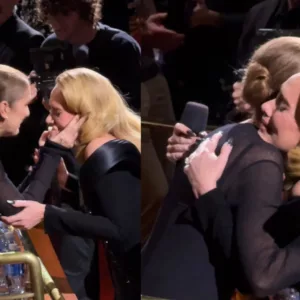 Adele se emociona ao ver Céline Dion na plateia durante show | Foto: Reprodução/Redes Sociais 