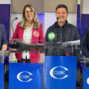 Candidatos que participaram do debate | Foto: Ingrid Deucher / Rádio Clube de Lages