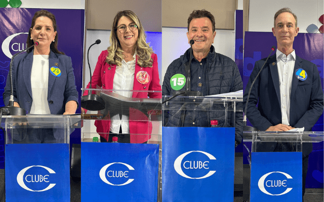 Candidatos que participaram do debate | Foto: Ingrid Deucher / Rádio Clube de Lages