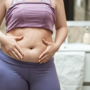 Barriga inchada pode estar relacionada a alimentação. - Foto: Canva/Reprodução