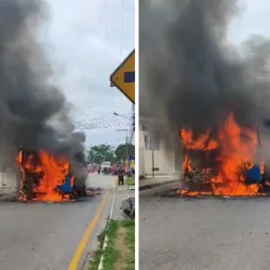 Barricada com fogo deixa trânsito um caos em muitos pontos de Florianópolis. - Foto: Imagens cedidas ao SCC10