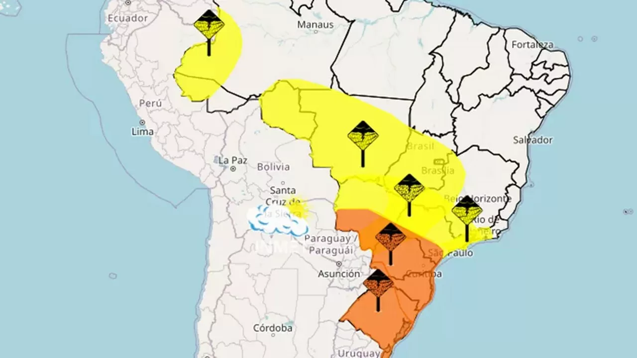 Tempestade e ventos de 100 km/h: Inmet emite alerta de perigo para SC Imagem: Divulgação/Inmet