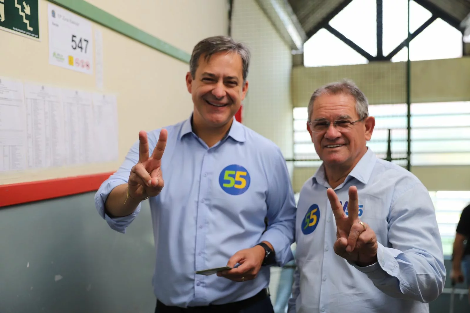 Vaguinho, eleito novo prefeito de Criciúma, e seu vice, Salésio Lima. Foto: Gregori Flauzino