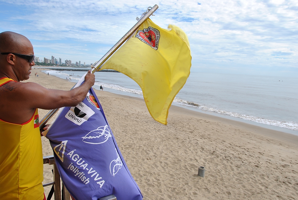 Em SC, 44 banhistas foram feridos por águas-vivas em uma semana. - Foto: CBMSC/Reprodução