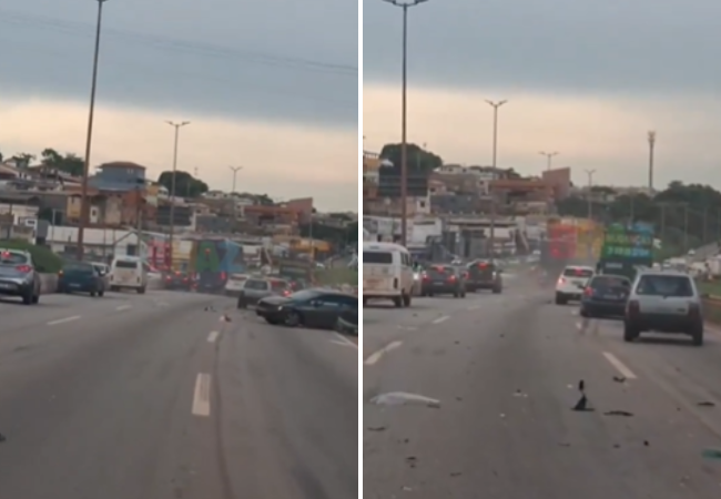 VÍDEO: Ônibus perde freio e colide contra diversos veículos em BH