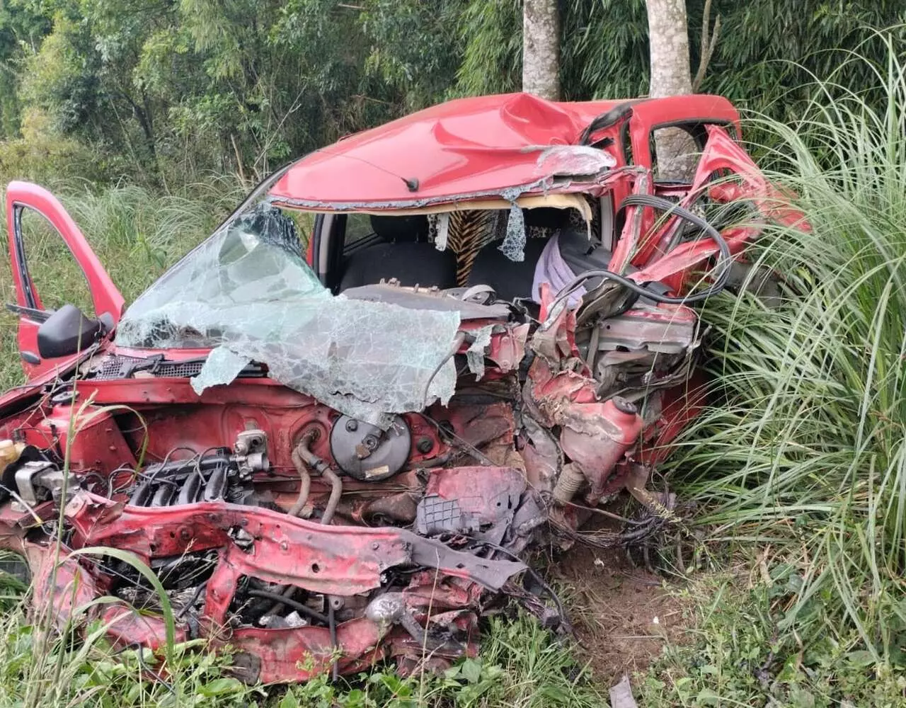 Motorista perde a vida após acidente com caminhão na BR-470 | Foto: CBMSC/Divulgação 
