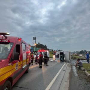 Acidente ocorreu na manhã desta sexta-feira (29) | Foto: CBMSC/Divulgação 