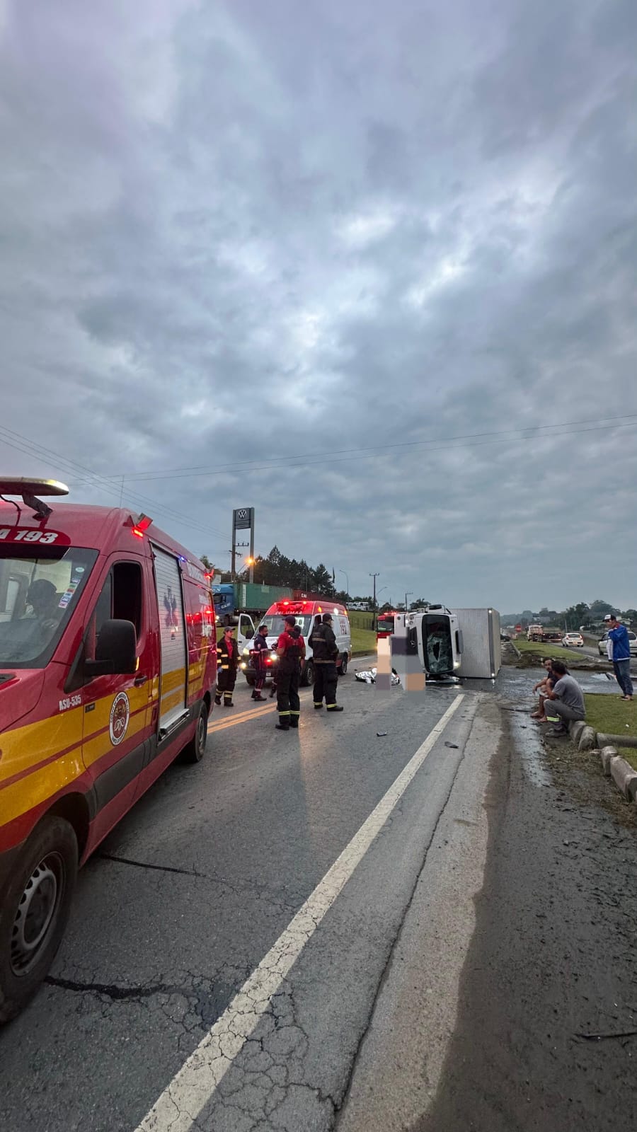 Acidente ocorreu na manhã desta sexta-feira (29) | Foto: CBMSC/Divulgação 