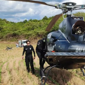 Helicóptero do SAER-Fron utilizado na ocorrência | Imagem: SAER-Fron/Reprodução