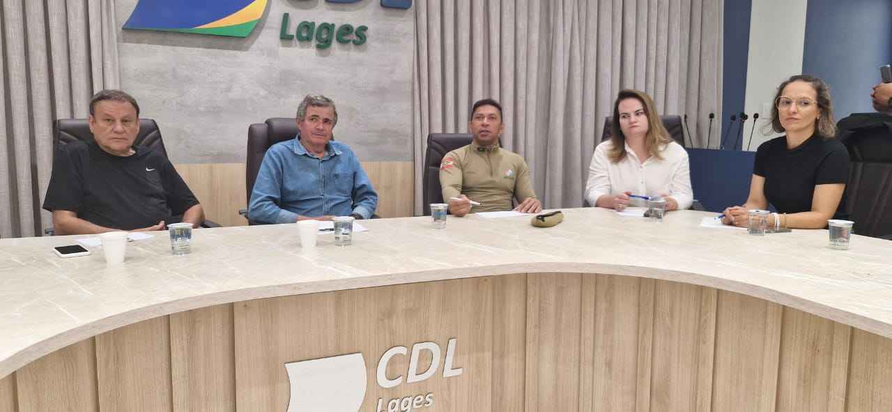 Reunião sobre segurança pública mobiliza empresários em Lages. | Foto: Evandro Gioppo / Rádio Clube