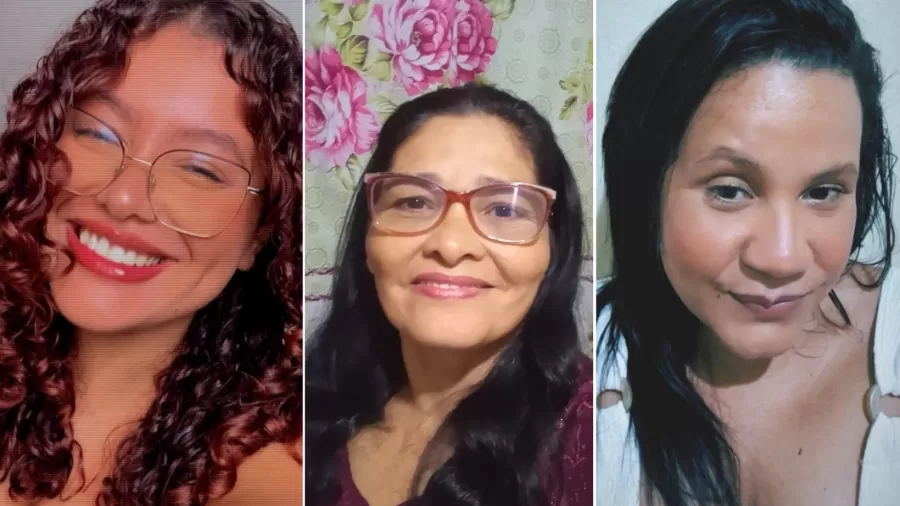 Da esquerda para direita: Heloíse Ferreira da Silva, Rosimeire Barro e Thamires Caroline da Silva
| Imagem: Reprodução / Redes Sociais