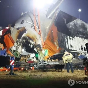 Acidente de avião na Coreia do Sul: dois tripulantes são os únicos sobreviventes | Foto: Reprodução/Yonhap, via SBT News