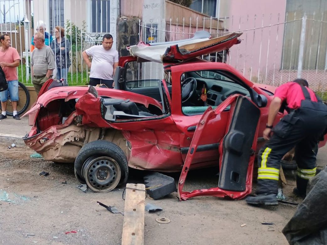 Acidente em Lages deixa vítima com ferimentos graves. | Foto: Daniel Silveira – @noticiasonlinelages