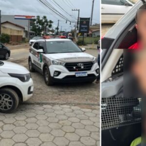 Após roubar carro e cair em vala, trio é detido pela PM após novo roubo na Capital | Foto: Cedida ao SCC SBT.