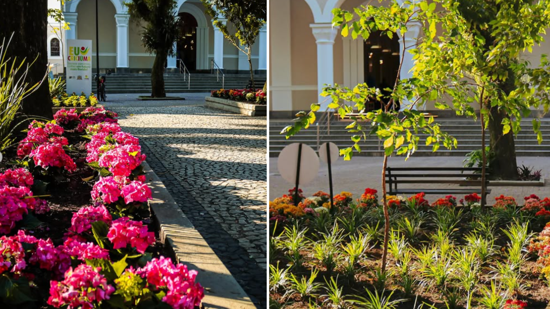 Criciúma Praça Nereu Ramos passa por revitalização. – Foto: Unesc/Reprodução