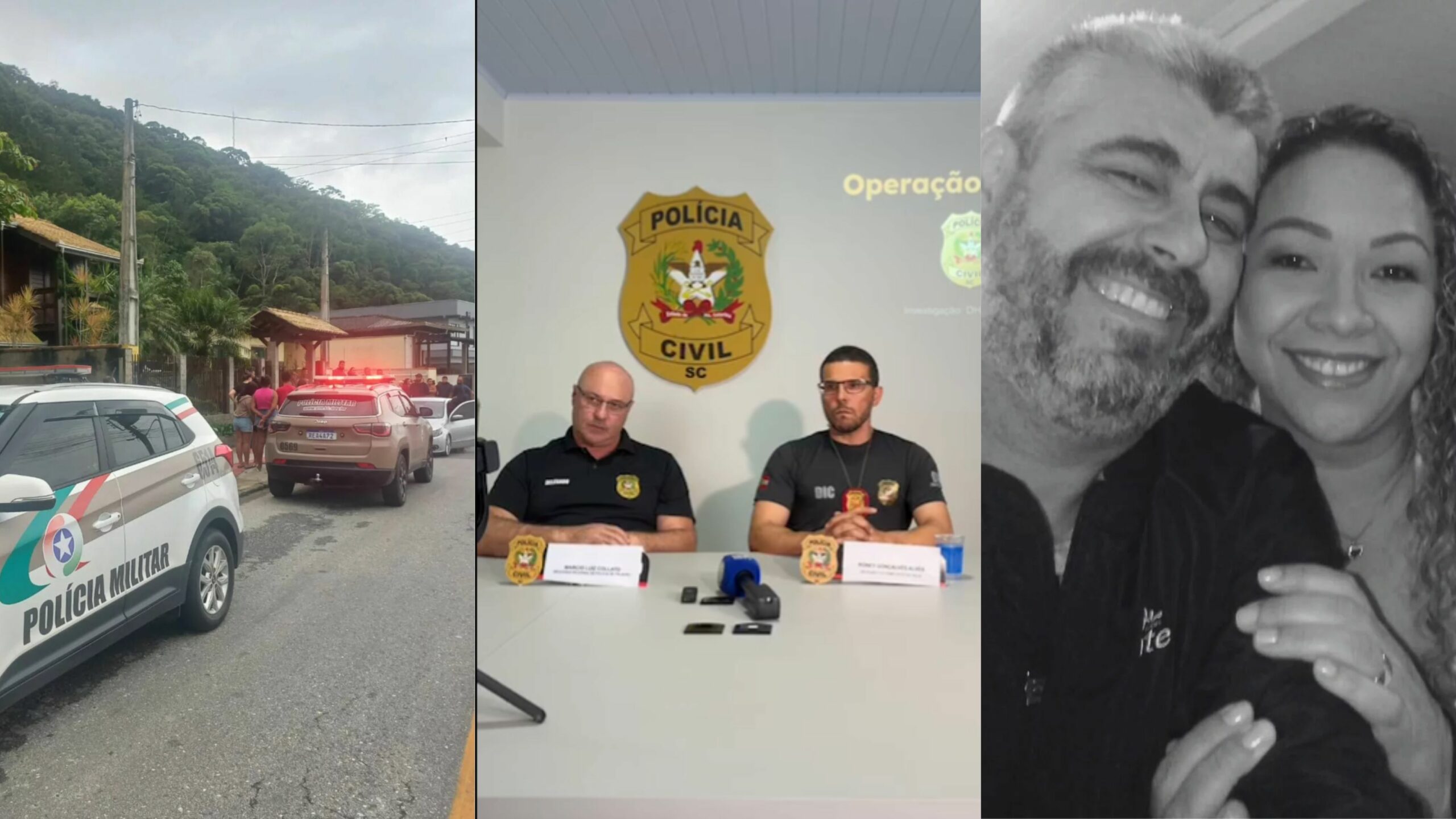 O que se sabe sobre o caso do casal morto em Itajaí; polícia dá detalhes da ação criminosa | Foto: Montagem/Redes Sociais/Polícia Civil