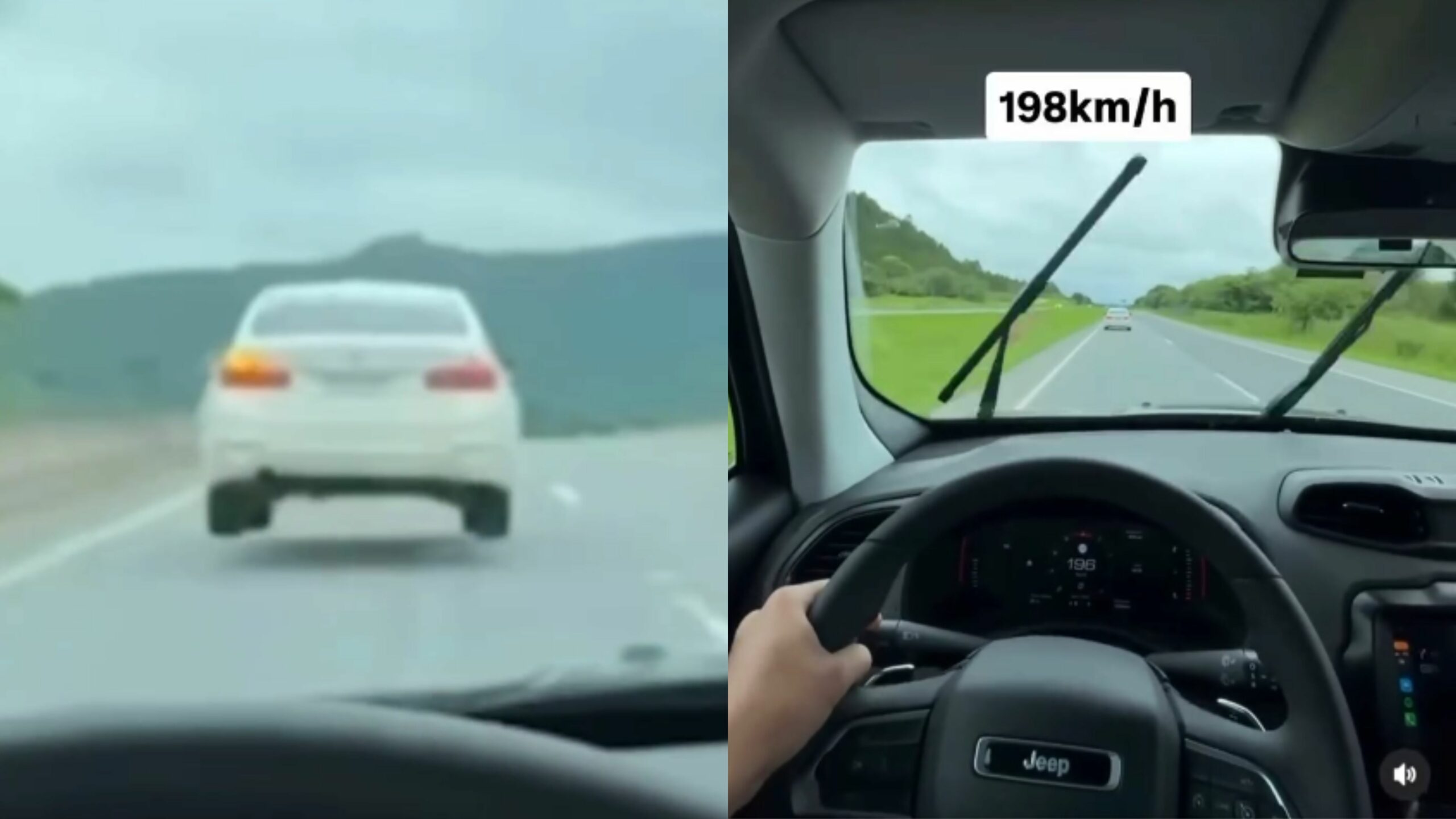 VÍDEO: influencer grava veículo ‘voando’ a 190km/h em rodovia de SC | Foto: Montagem / Redes Sociais