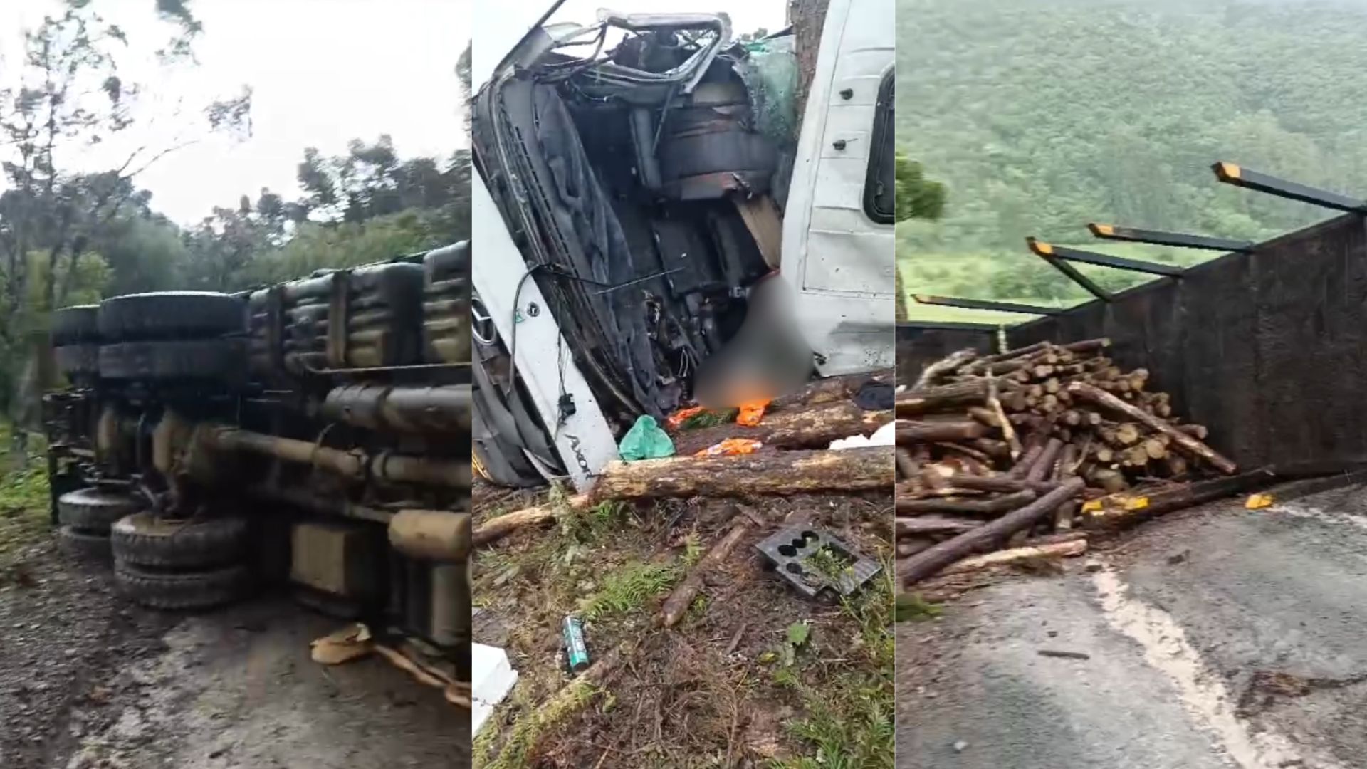 motorista morre após tombamento de carreta na Serra Catarinense | Foto: Redes Sociais