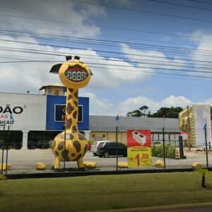 'Ridícula': girafa em frente a empresa de SC gera polêmica na web. - Foto: Google Maps/Reprodução