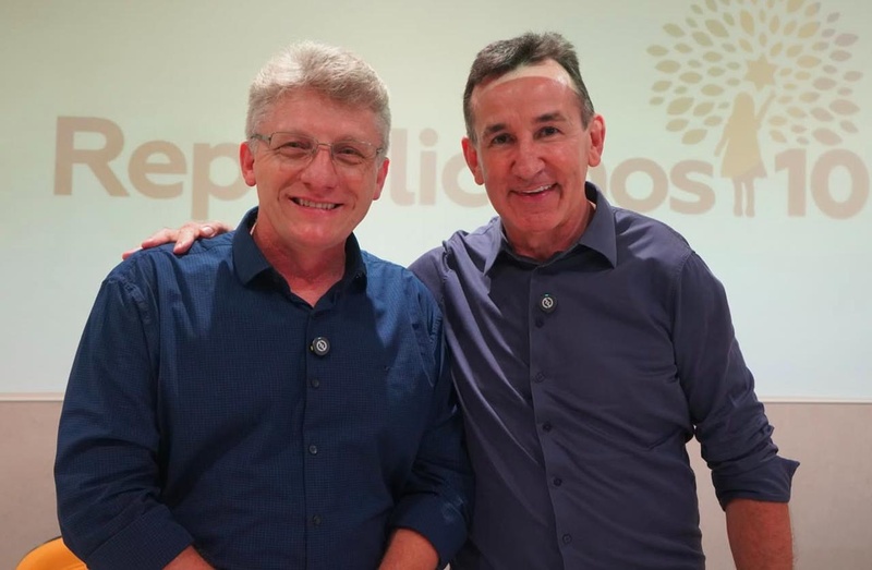 O deputado Gerri Consoli e o presidente Jorge Goetten, durante o anúncio da filiação. Divulgação