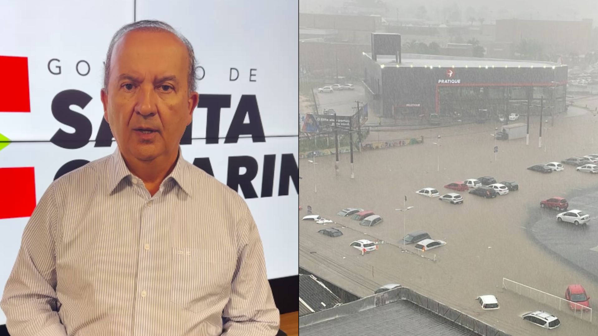 'Vem mais chuva', diz governador Jorginho Mello sobre temporais em SC