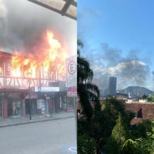 URGENTE: incêndio de grandes proporções atinge loja no centro de Blumenau | Foto: Redes sociais