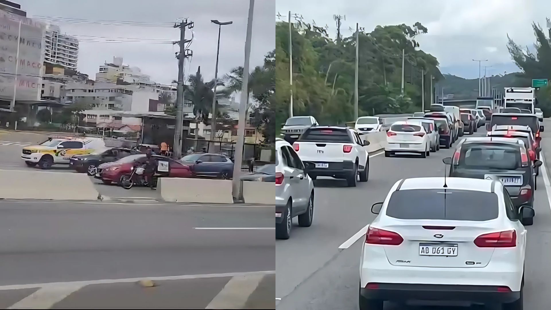 Acidente e excesso de veículos geram caos no trânsito em Florianópolis