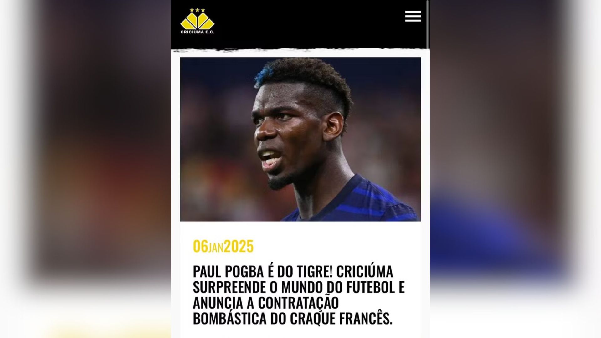 Criciúma 'anuncia' Paul Pogba; entenda