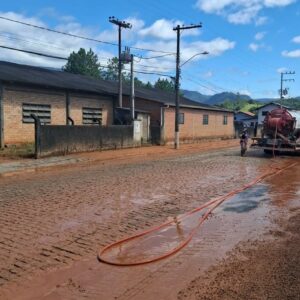 Biguaçu foi uma das cidades que mais registrou chuva, com 434,8 mm em 48 horas