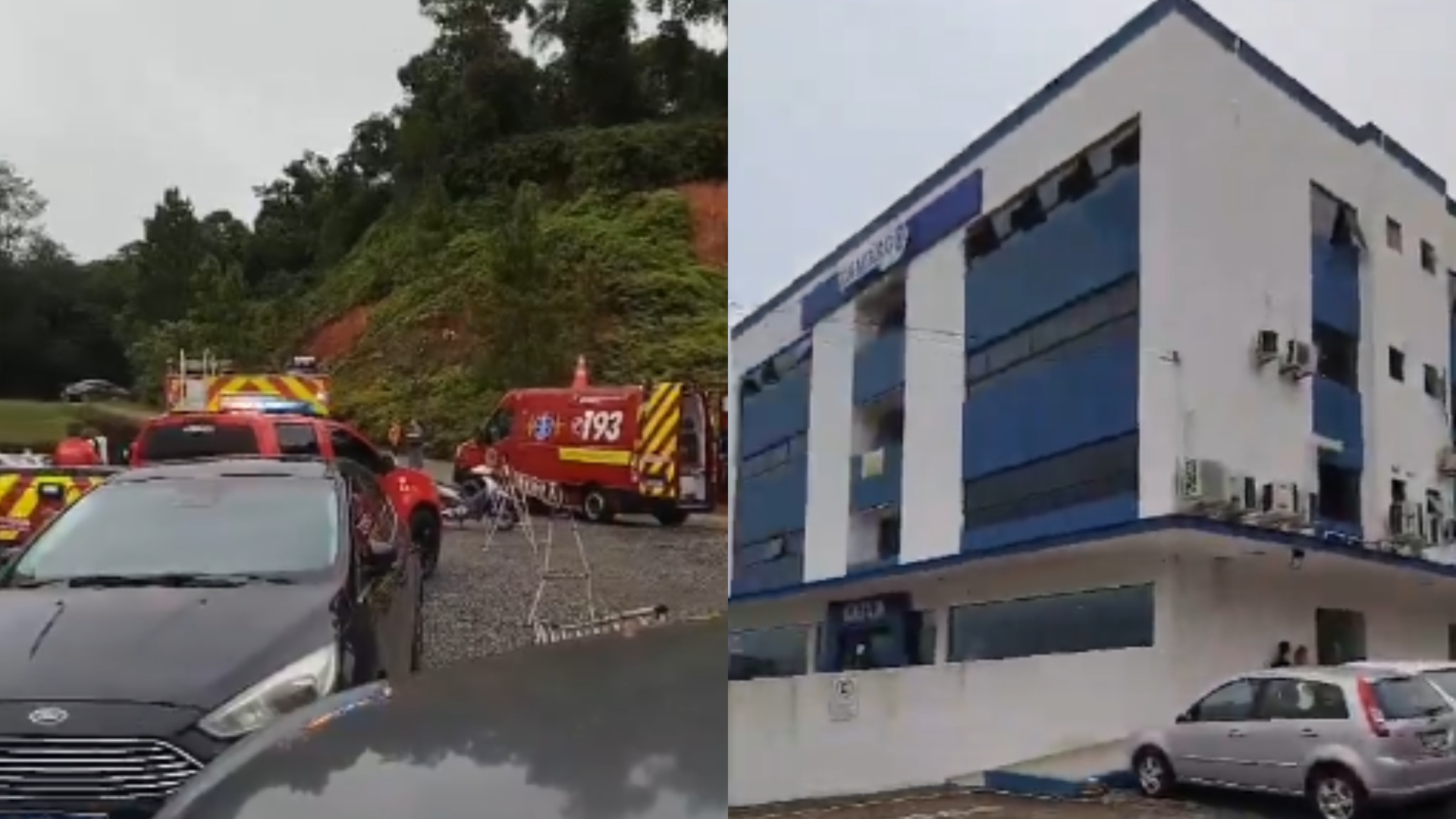 Curto-circuito em prédio de SC mobiliza bombeiros nesta quarta | Foto: Reprodução/Redes Sociais 
