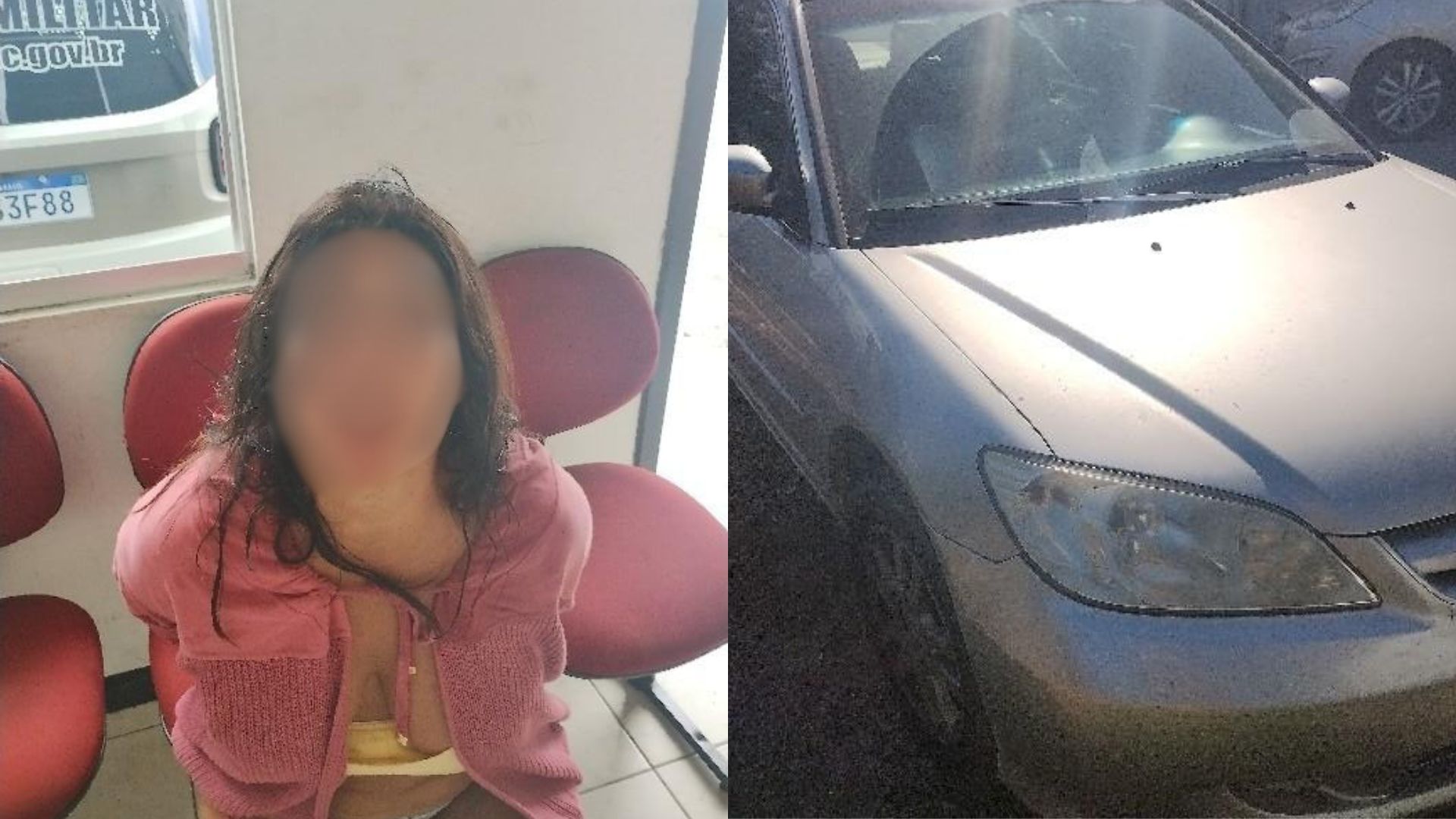 Mulher furta carro após ‘Uber demorar para chegar’ em posto de gasolina de SC | Foto: Cedida ao SCC10