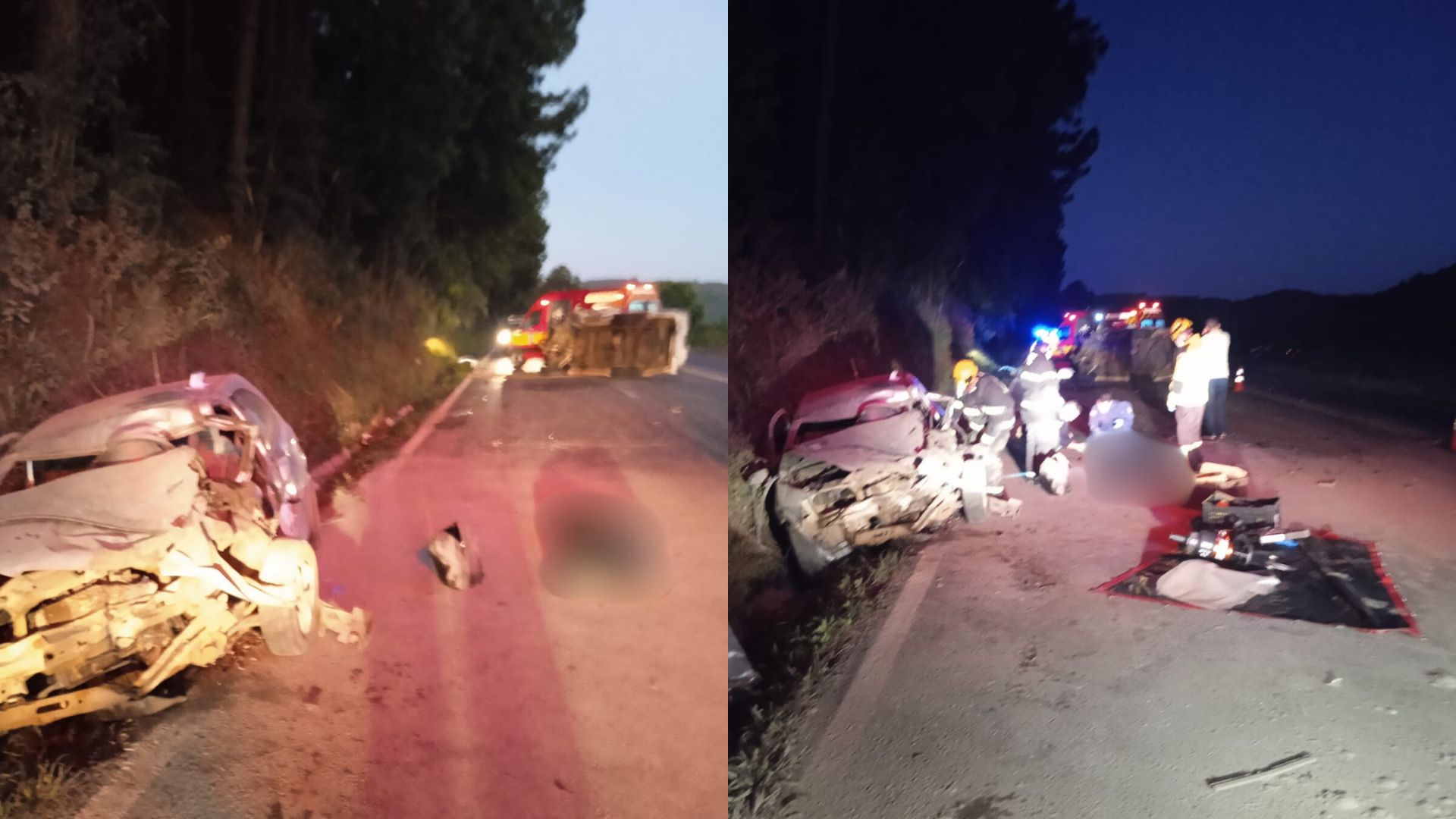 Idoso sofre acidente e morre preso às ferragens de veículo na BR-282 | Foto: CBMSC