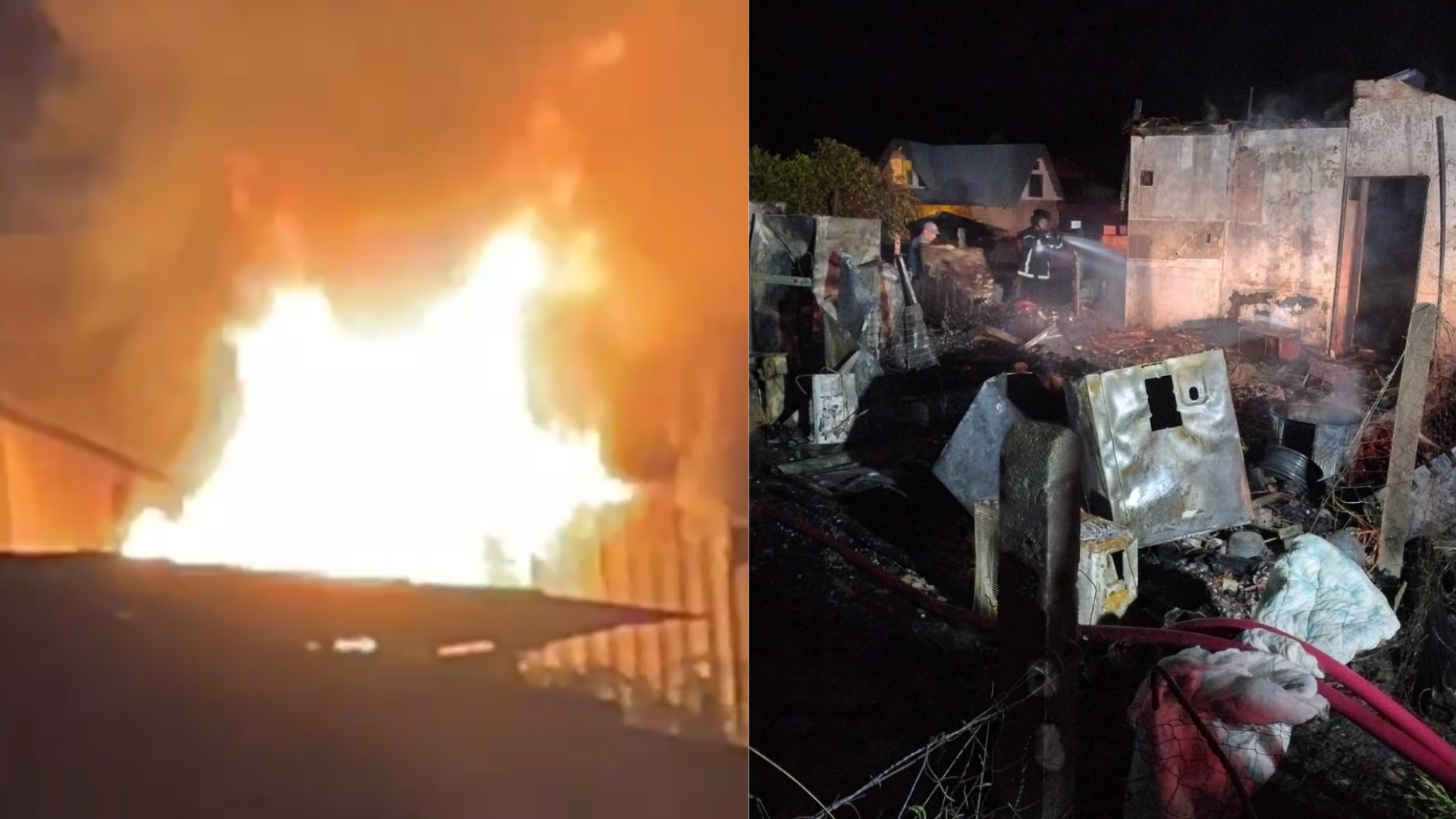 Residência é destruída por incêndio em Florianópolis | Foto: Divulgação/CBMSC
