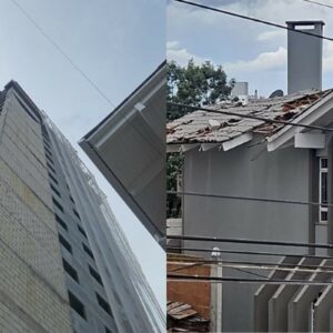 Parte da estrutura da casa foi danificada | Foto: 5ºBBM