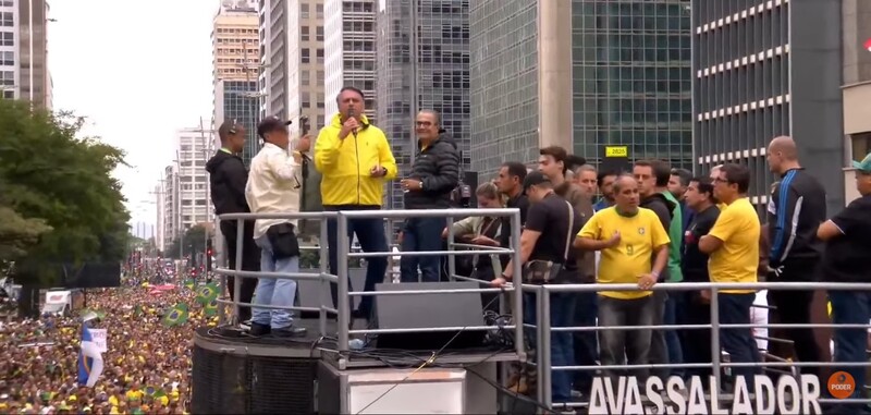 Bolsonaro subiu o tom dos ataques a Lula e ao STF no ato em SP | Foto: Reprodução