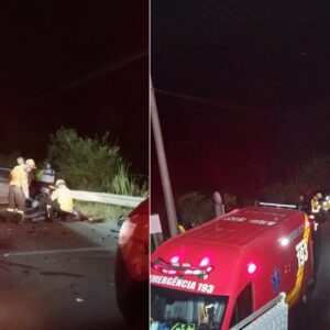 Motociclista morre e jovem fica gravemente ferido em acidente no Litoral Norte de SC. - Foto: CBMSC/Reprodução