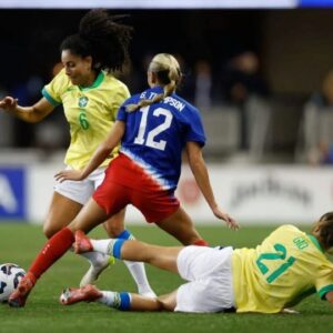 Brasil vence os EUA nos acréscimos e encerra jejum de dez anos no futebol feminino. - Foto: Rafael Ribeiro/CBF/Reprodução